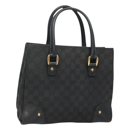 Gucci GUCCI GG Canvas Hand Bag Black Gold 120895 Authentic 130978