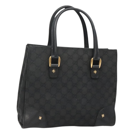 Gucci GUCCI GG Canvas Hand Bag Black Gold 120895 Authentic 130978