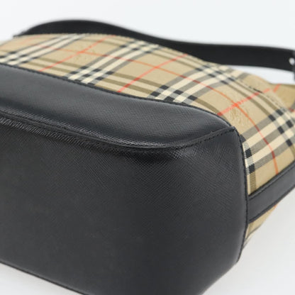 Burberry BURBERRY Nova Check Shoulder Bag Canvas Beige Gold Authentic 182559