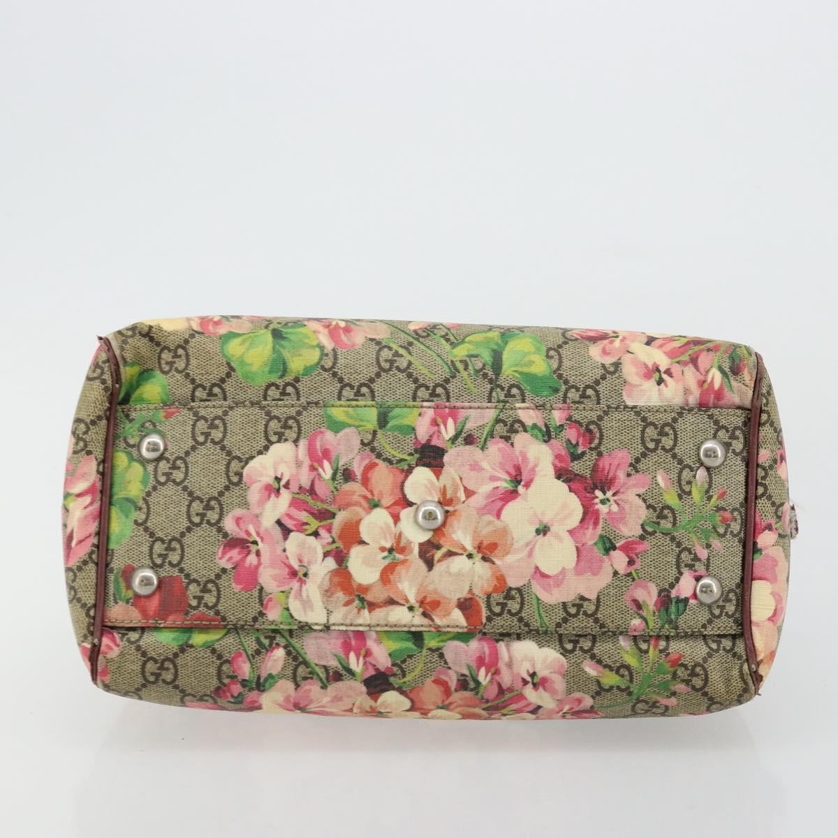 Gucci GUCCI GG Supreme Boston Bag PVC Beige Silver 409529 Authentic ep14278