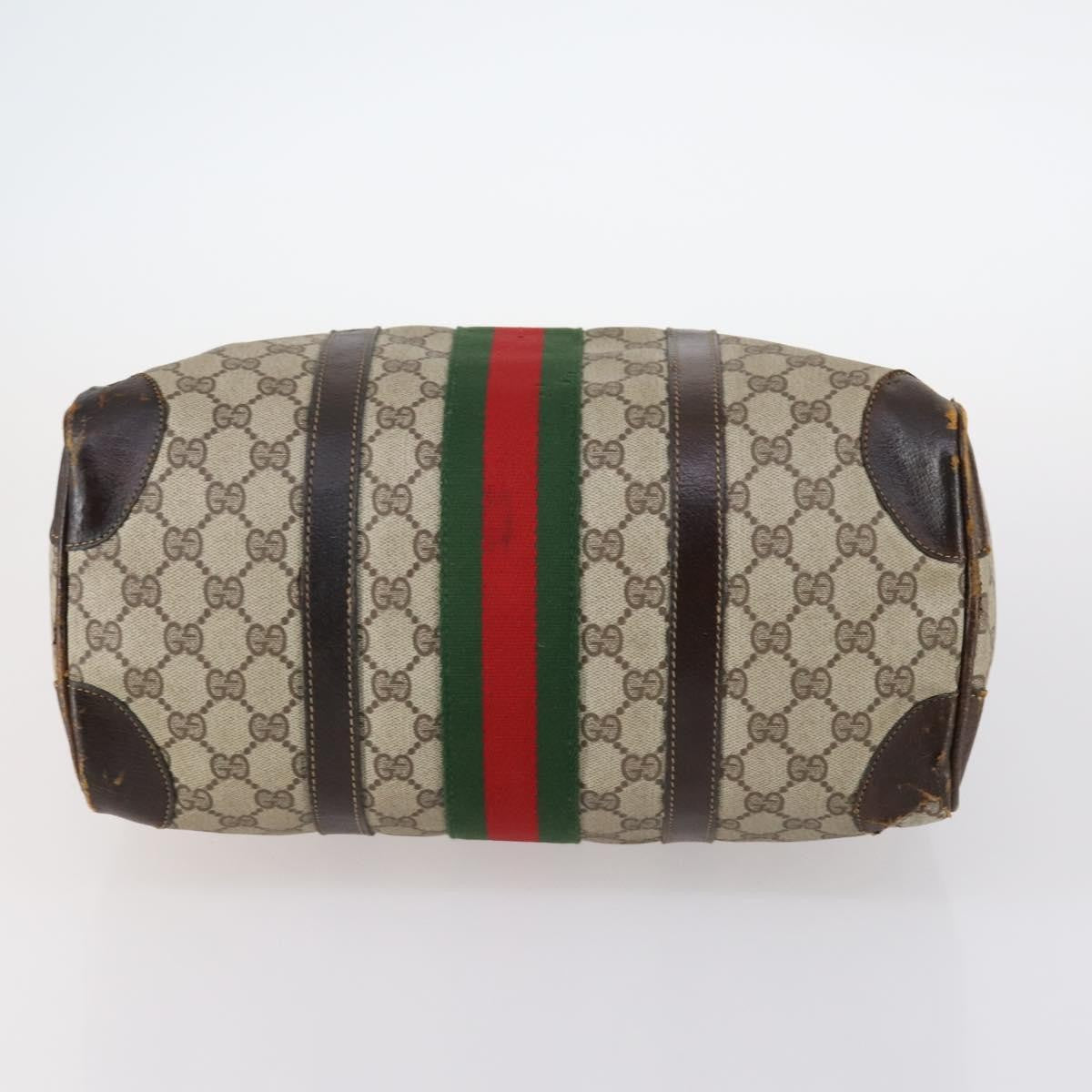 Gucci GUCCI GG Supreme Web Sherry Line Shoulder Bag PVC 2 Set Beige Authentic gh1006
