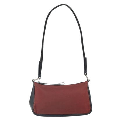 Prada PRADA Shoulder Bag Nylon Red Silver Authentic ep12904