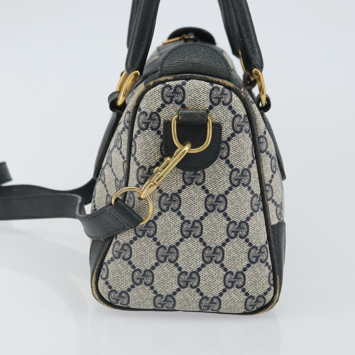 Gucci GUCCI GG Supreme Sherry Line Bag PVC 2way Navy Red gold 002 39 0069 Authentic ep12291
