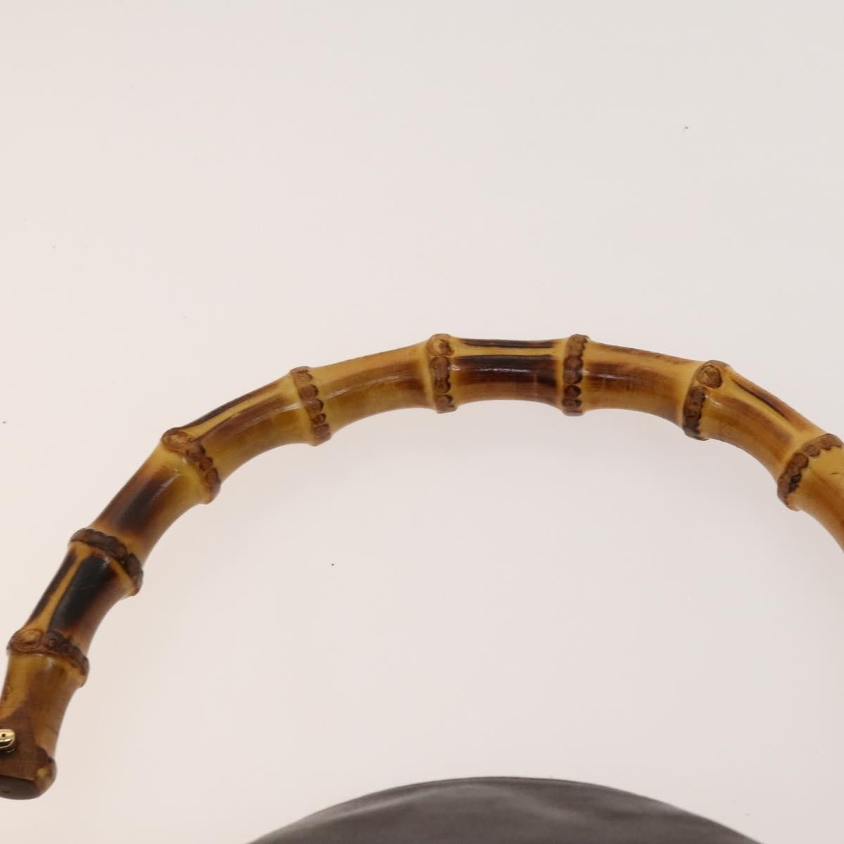 Gucci GUCCI Bamboo Hand Bag Leather 2way Brown Gold 001 2123 1577 Authentic th6173