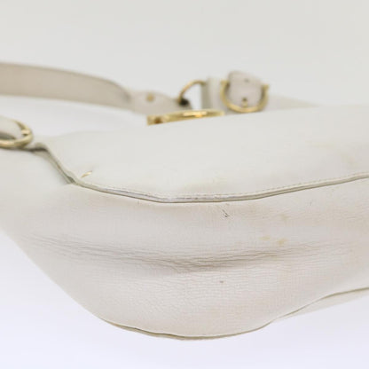 Salvatore Ferragamo Salvatore Ferragamo Gancini Shoulder Bag Leather White AU-21/4407 Authentic am4652
