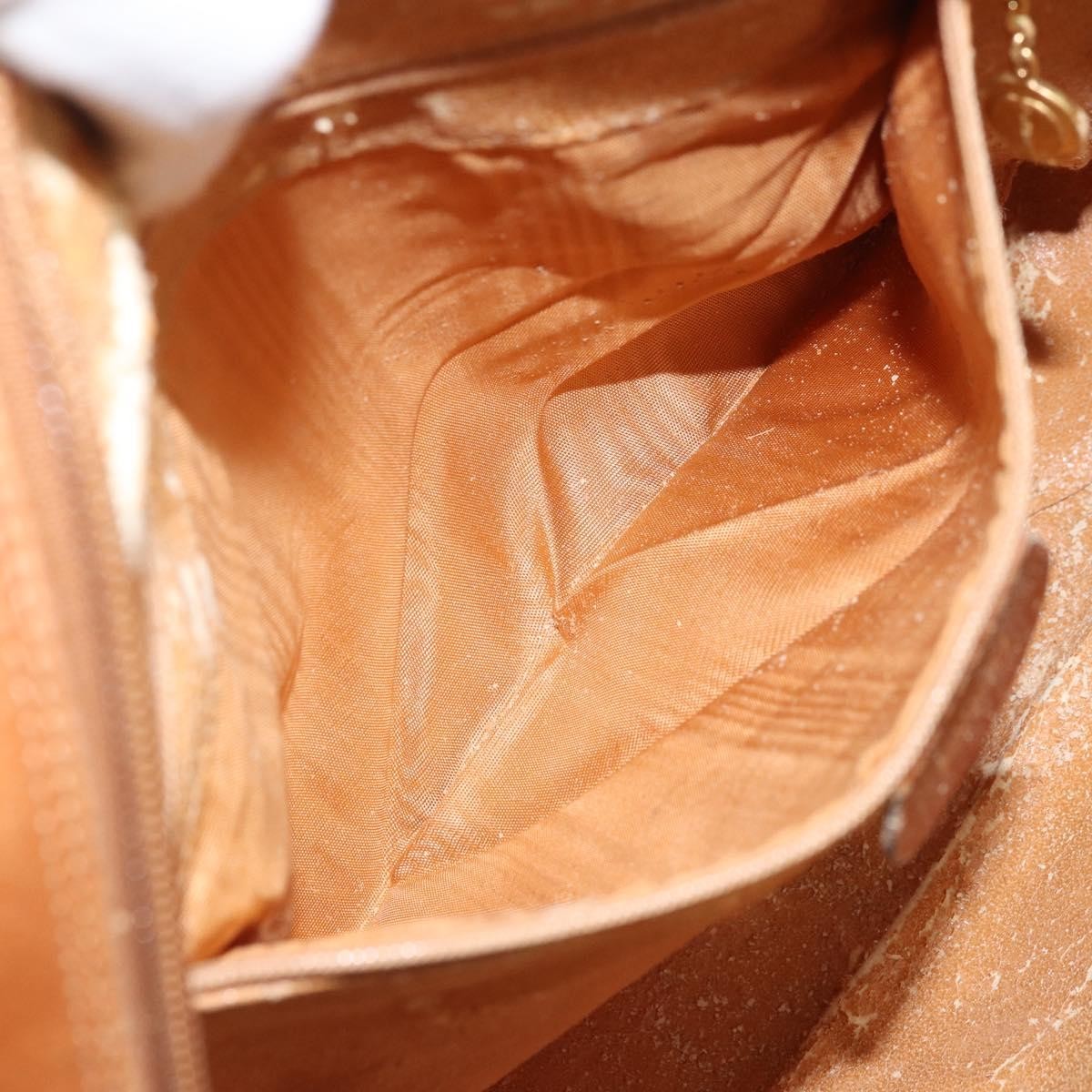 Gucci GUCCI Hand Bag Leather Brown Gold Authentic ep13246