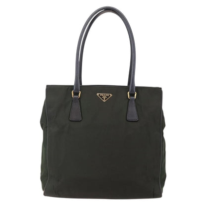Prada PRADA Tote Bag Nylon Khaki Gold Authentic 148282