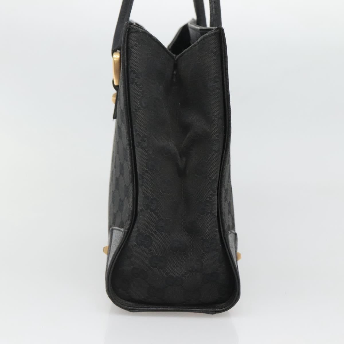 Gucci GUCCI GG Canvas Hand Bag Black Gold 120895 Authentic 130978