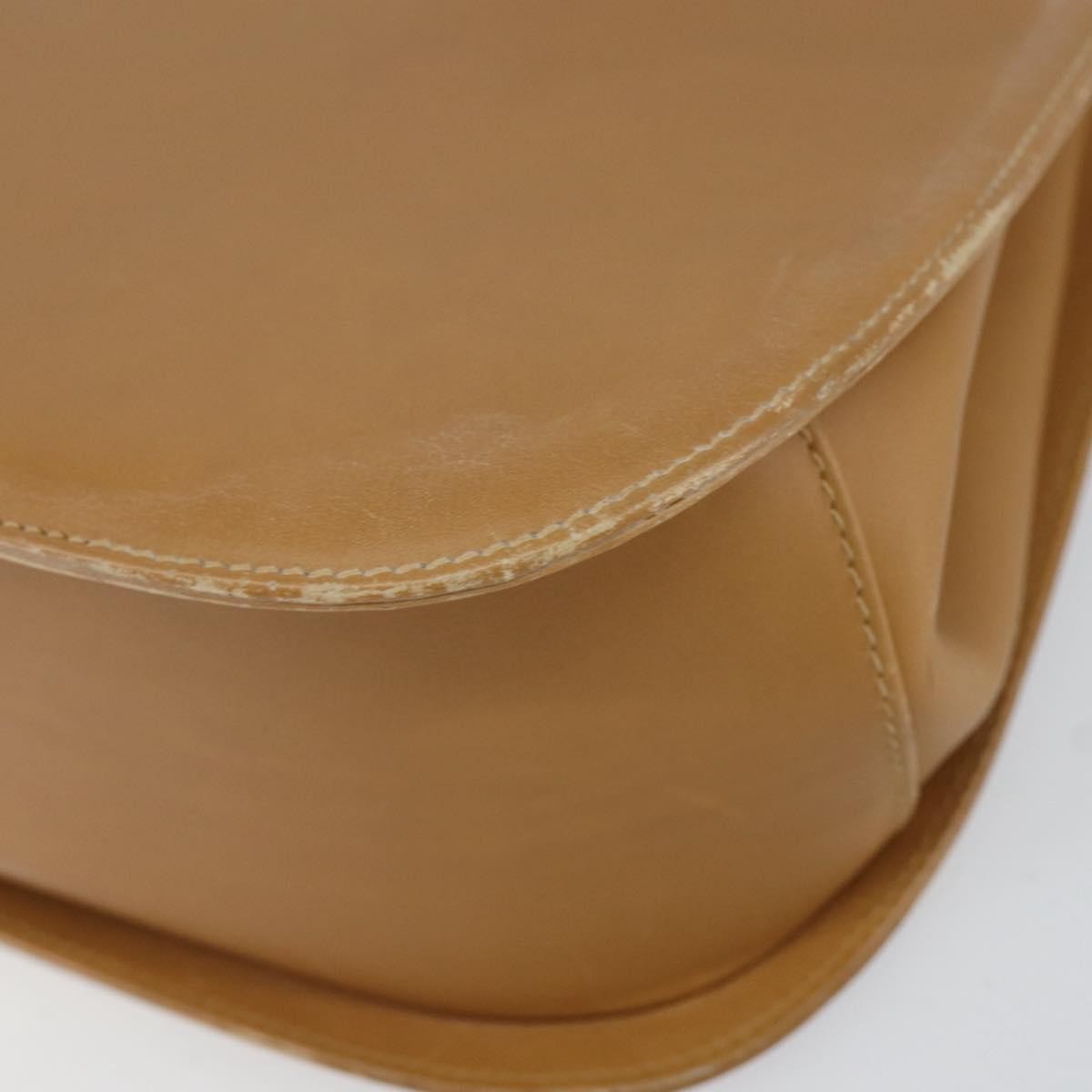 Salvatore Ferragamo Salvatore Ferragamo Gancini Hand Bag Leather Beige Gold Authentic 154675