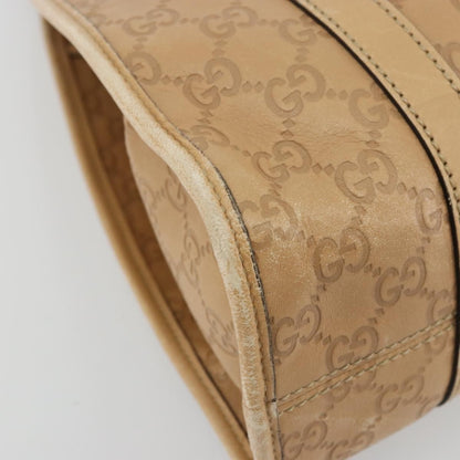 Gucci GUCCI GG Canvas Guccissima Jackie Bag Leather Gold Beige 203494 Authentic ep14099