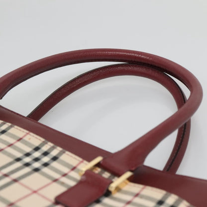 Burberry BURBERRY Nova Check Tote Bag Canvas Beige Gold Authentic 136853