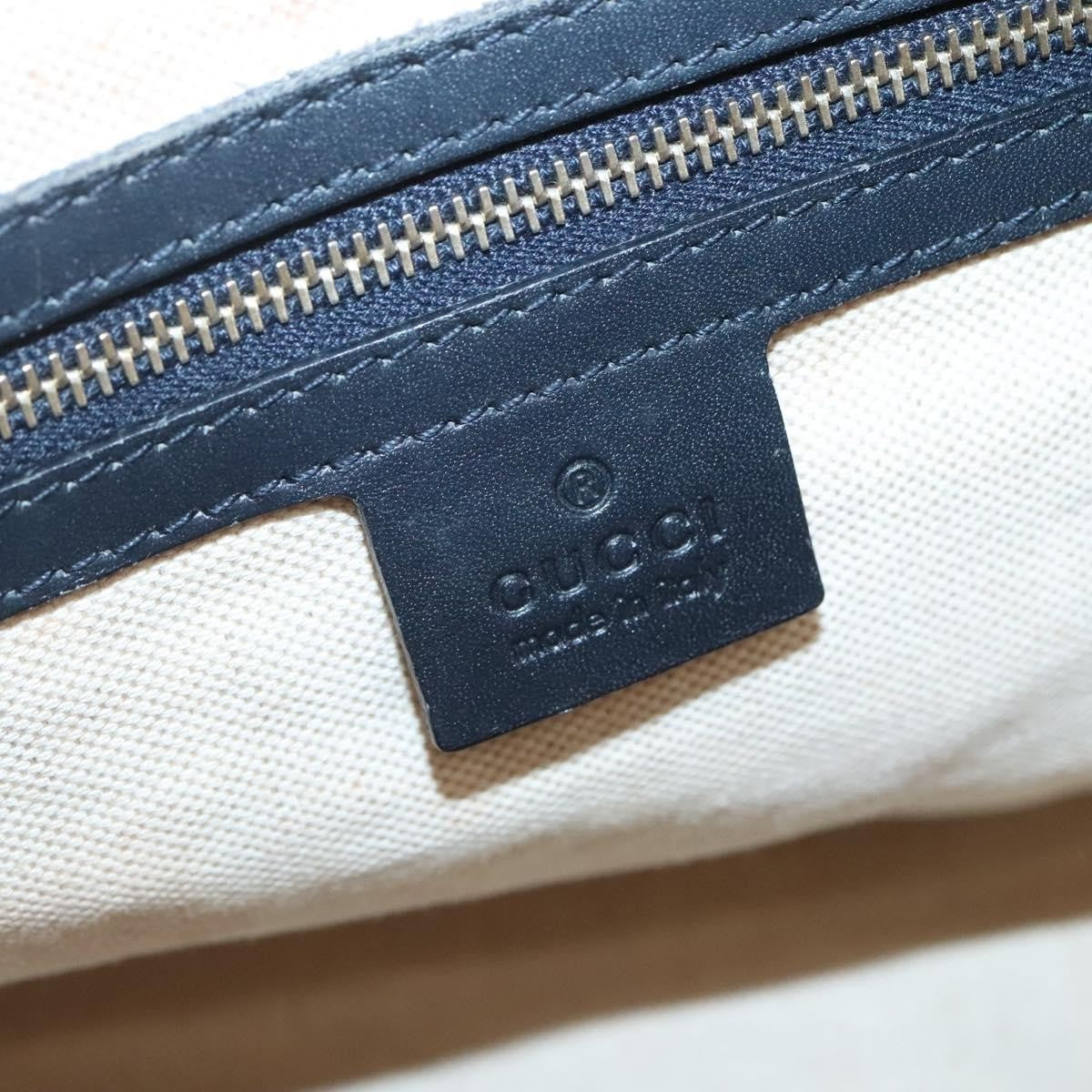 Gucci GUCCI GG Canvas Sherry Line Hand Bag PVC Navy Gold 247205 Authentic 131724