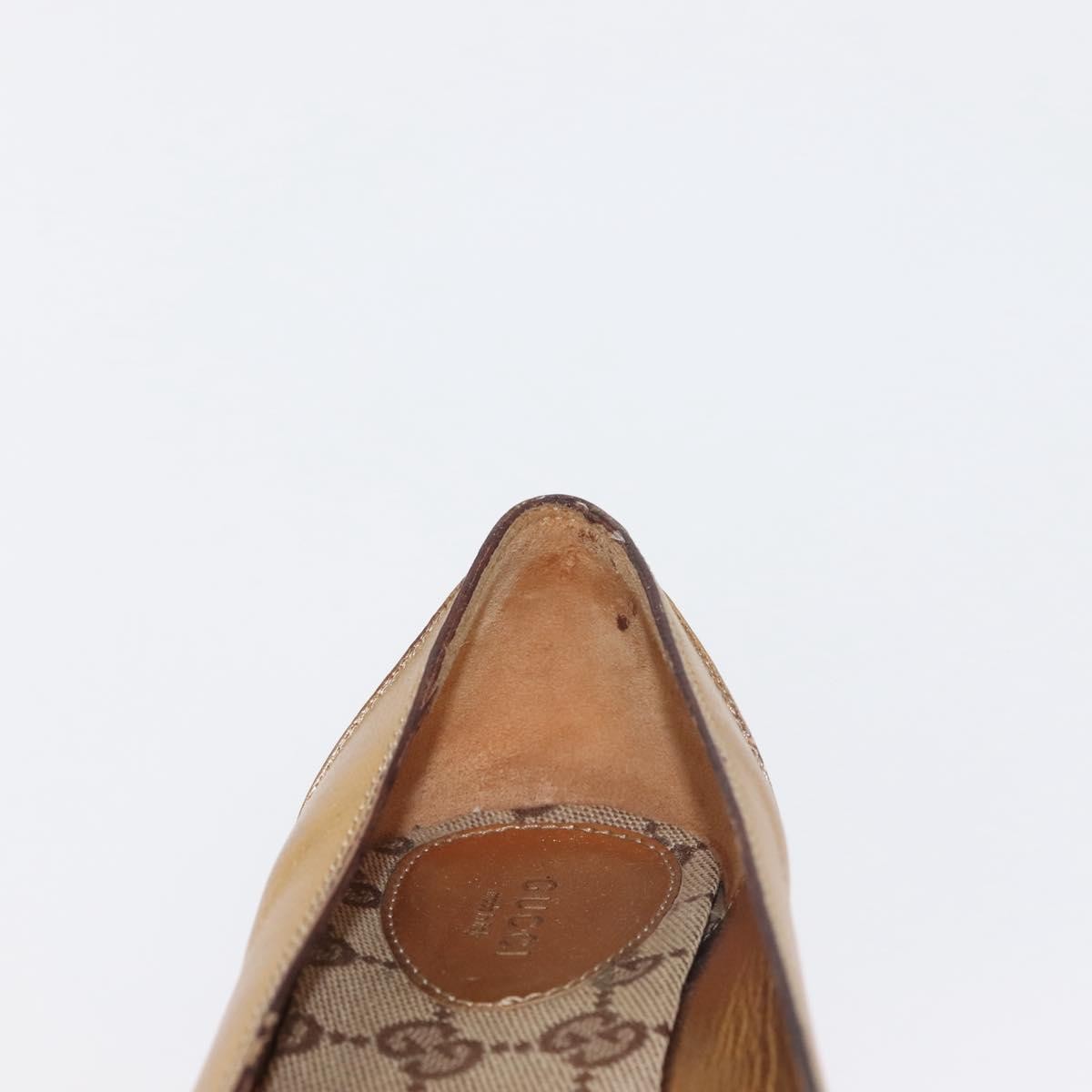 Gucci GUCCI Pumps Leather Gold Authentic ac3875 Bag