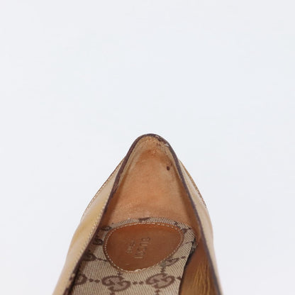 Gucci GUCCI Pumps Leather Gold Authentic ac3875 Bag