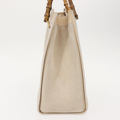 Gucci GUCCI Bamboo Hand Bag Suede Light Beige Gold 002 2853 0260 0 Authentic am9506