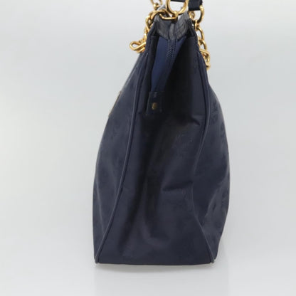 MCM MCM Logogram Vicetos Shoulder Bag Nylon Navy Gold Authentic 127085