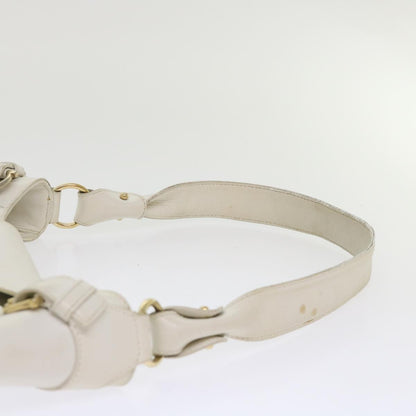 Salvatore Ferragamo Salvatore Ferragamo Gancini Shoulder Bag Leather White AU-21/4407 Authentic am4652