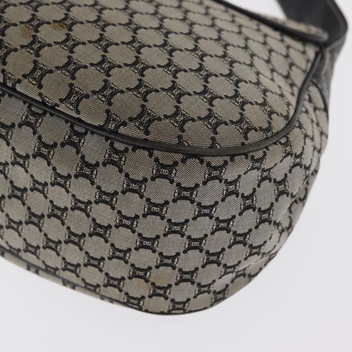 Celine CELINE Macadam Canvas Hand Bag Beige Silver Authentic ep13183