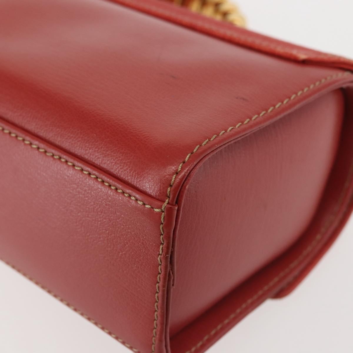 Loewe LOEWE Velazquez Hand Bag Leather Red Gold Authentic BA6367