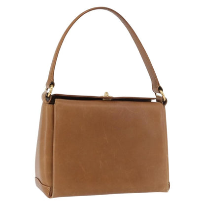 Gucci GUCCI Hand Bag Leather Brown Gold Authentic ka3873