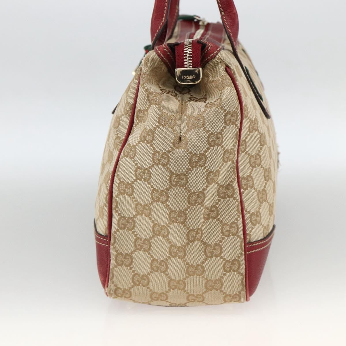 Gucci GUCCI GG Canvas Web Sherry Line Pretty Tote Bag Beige Gold 177052 Authentic fm5307