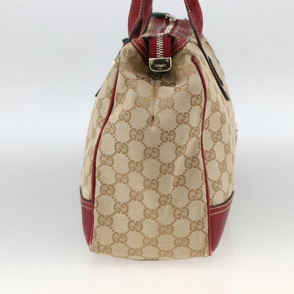 Gucci GUCCI GG Canvas Web Sherry Line Pretty Tote Bag Beige Gold 177052 Authentic fm5307