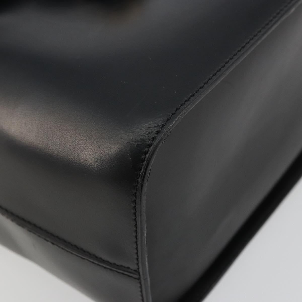 Celine CELINE Vanity Cosmetic Pouch Leather Black Gold Authentic 179213 Bag