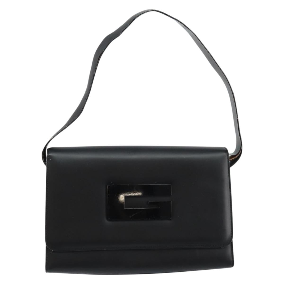 Gucci GUCCI Shoulder Bag Leather Black Silver 001 3064 Authentic 146004