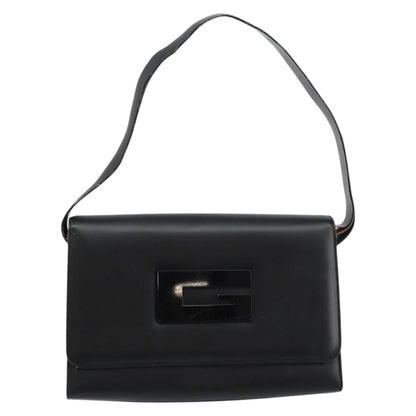 Gucci GUCCI Shoulder Bag Leather Black Silver 001 3064 Authentic 146004