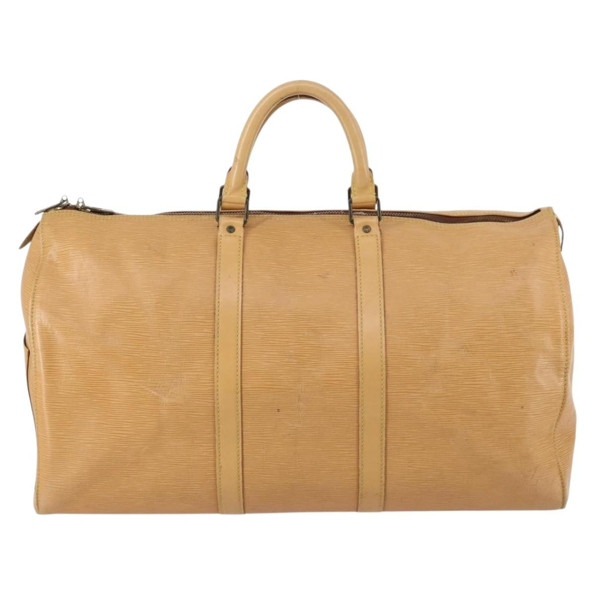 Louis Vuitton LOUIS VUITTON Epi Keepall 50 Boston Bag Beige M42941 LV Authentic hk3136
