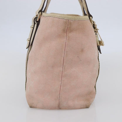Gucci GUCCI GG Canvas Sherry Line Tote Bag Pink Gold 137396 Authentic 144533