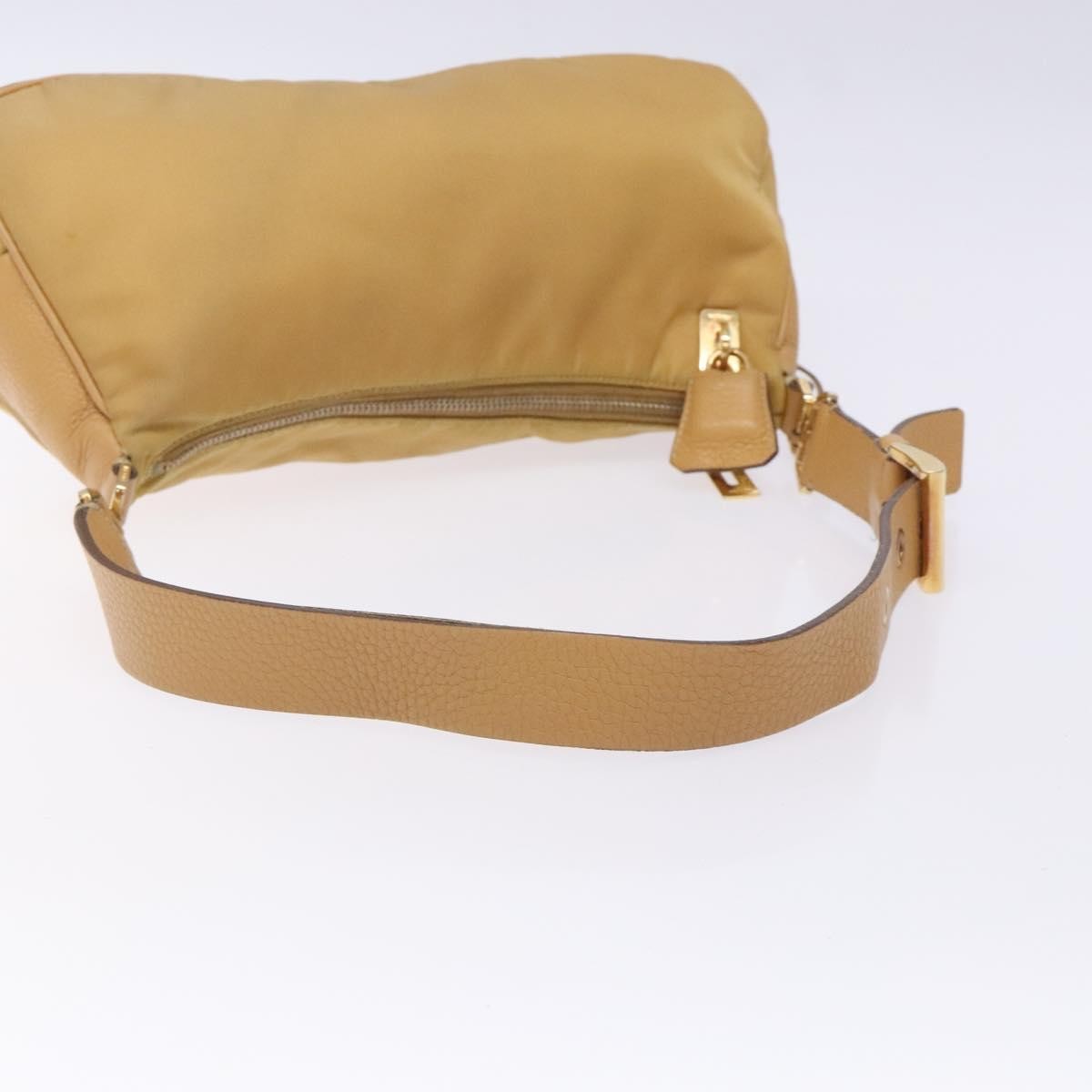 Prada PRADA Shoulder Bag Nylon Beige Gold Authentic 131423