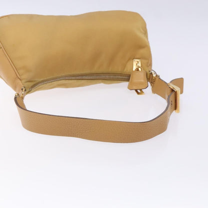 Prada PRADA Shoulder Bag Nylon Beige Gold Authentic 131423