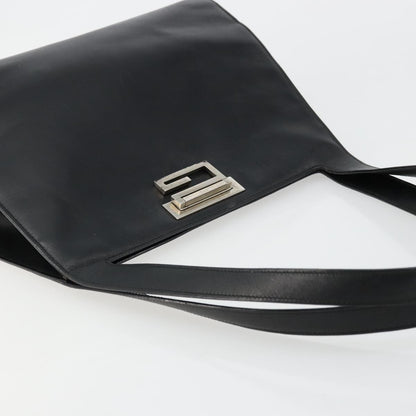 Gucci GUCCI Shoulder Bag Leather Black Silver 001 3038 Authentic 178252
