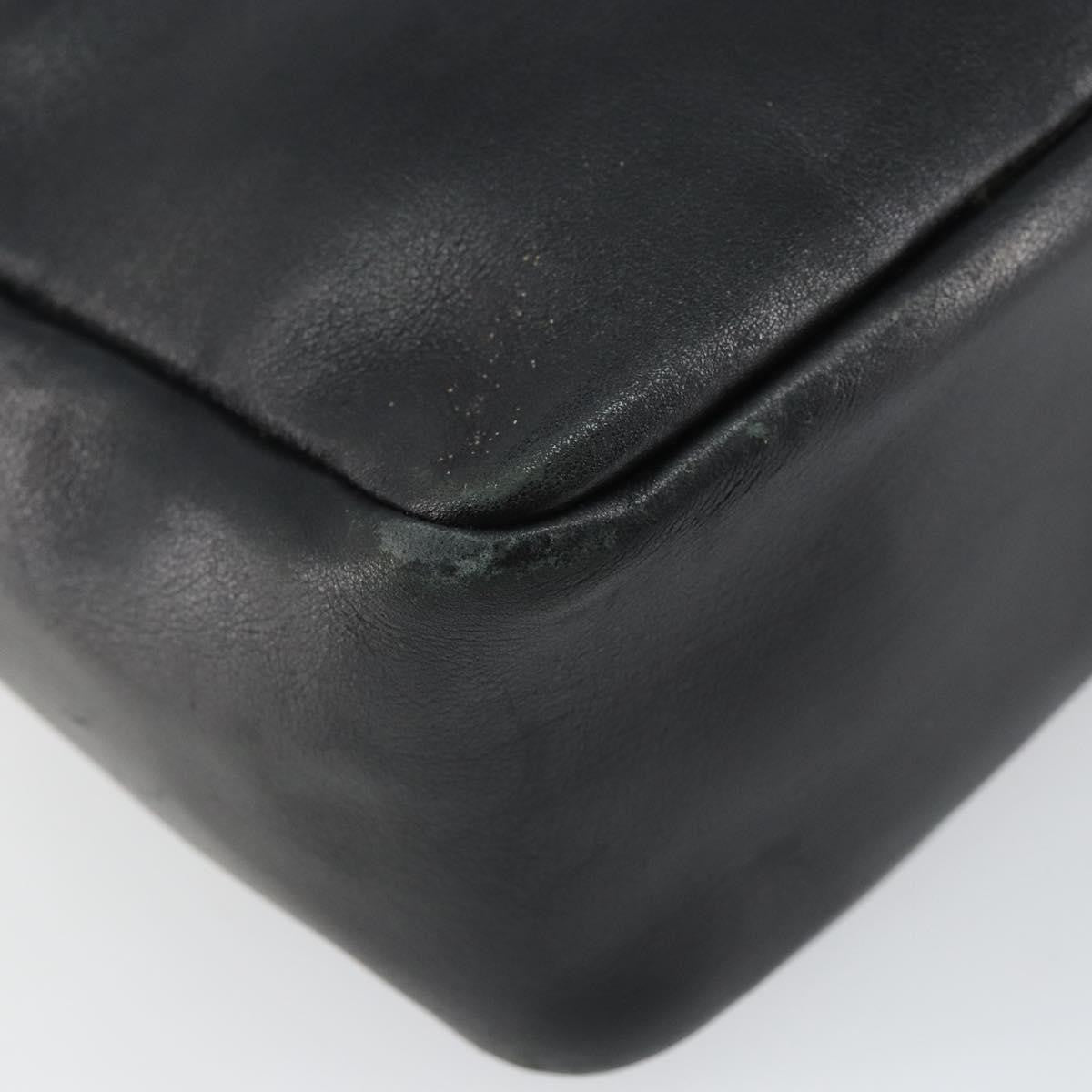 Gucci GUCCI Bamboo Hand Bag Leather Black Gold 000 2865 0575 Authentic 143348