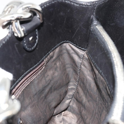 Salvatore Ferragamo Salvatore Ferragamo Hand Bag Leather Black Silver Authentic 178908A