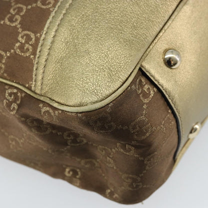 Gucci GUCCI GG Canvas Tote Bag Brown Gold 163805 Authentic LNZ740
