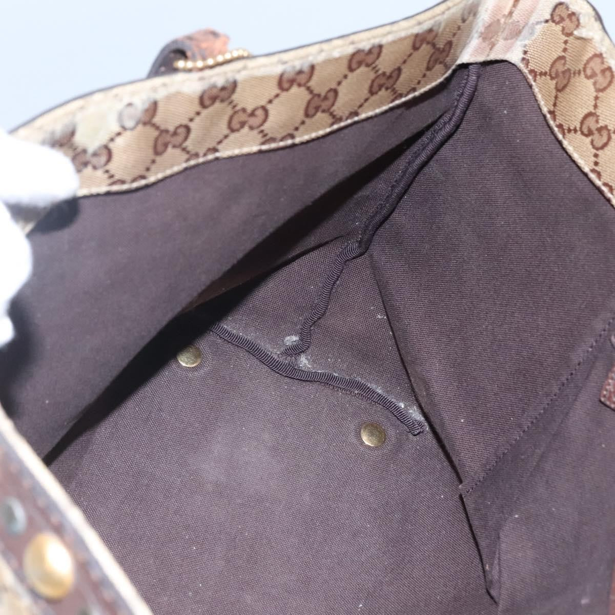 Gucci GUCCI GG Crystal Tote Bag Beige 207291 Authentic MX192
