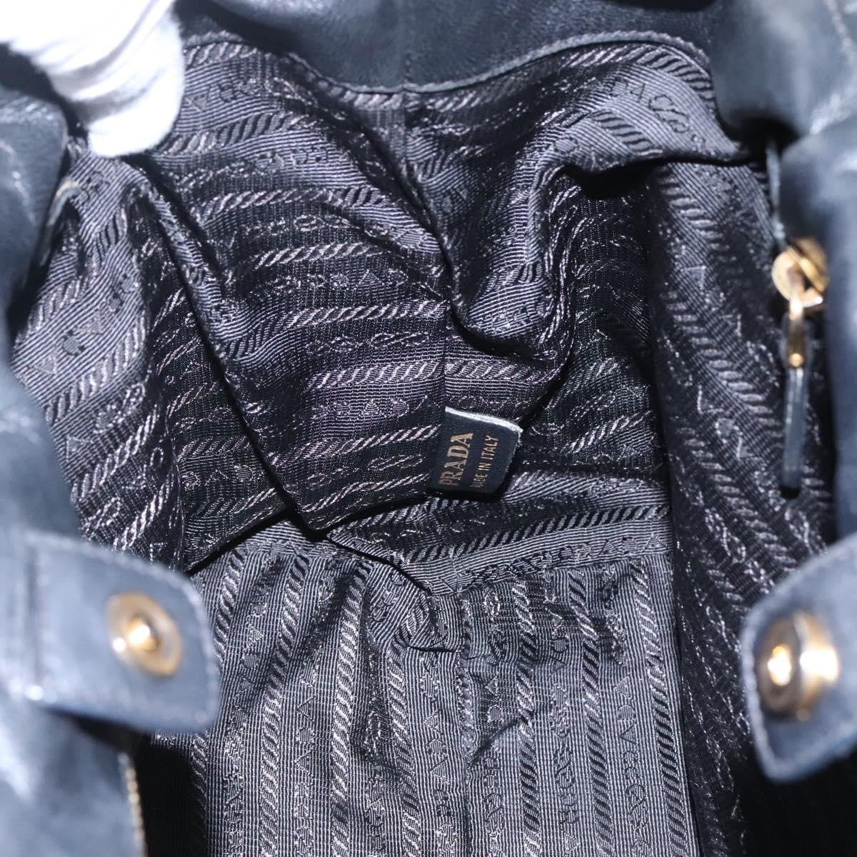 Prada PRADA Hand Bag Leather 2way Black Authentic hk2413