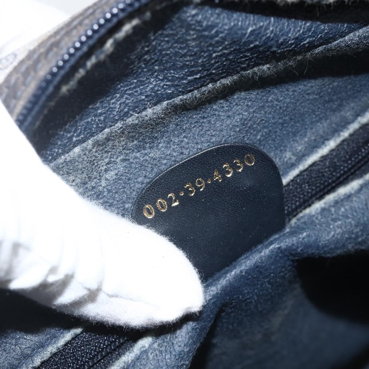 Gucci GUCCI Micro GG Supreme Hand Bag PVC Navy Gold 002 39 4330 Authentic fm5279