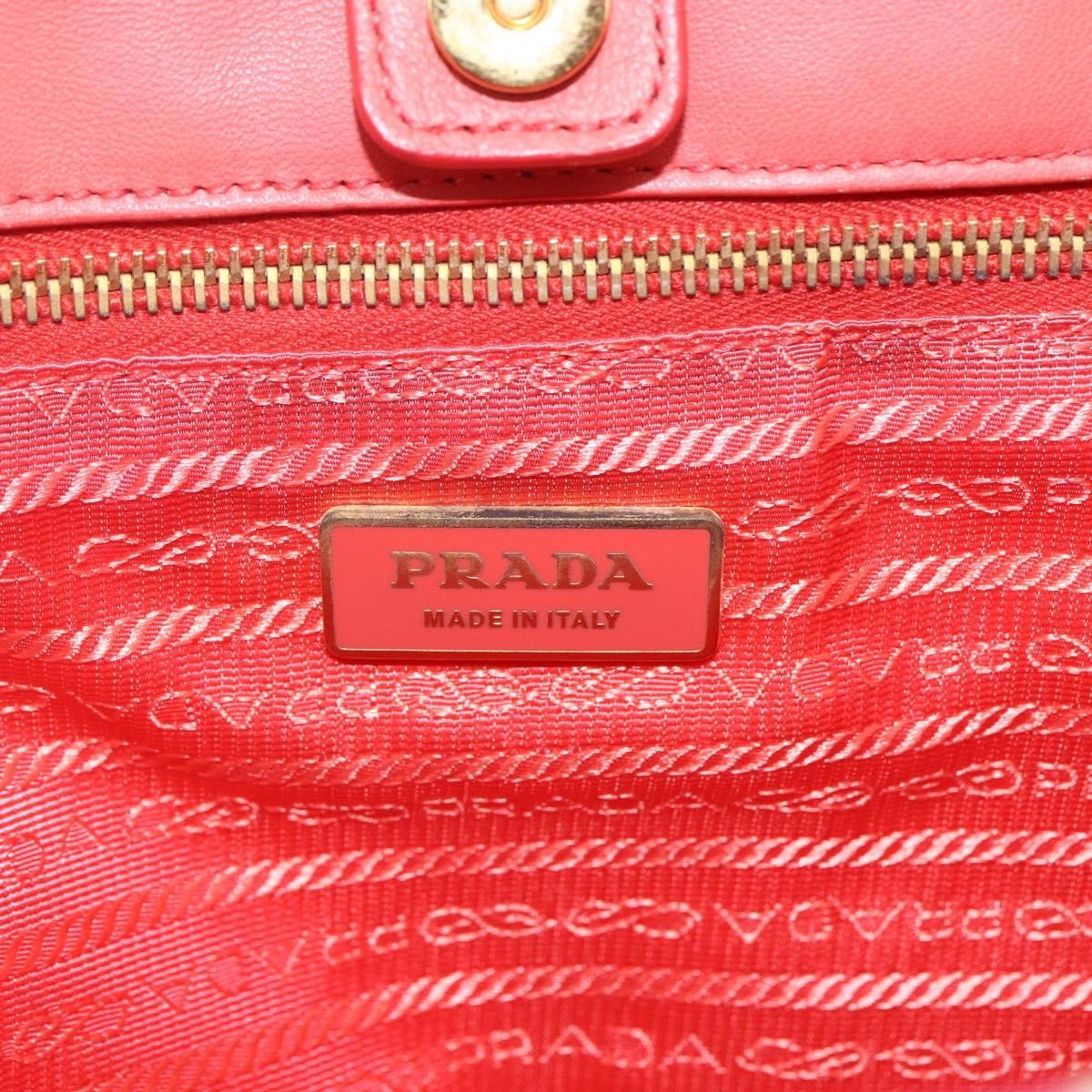 Prada PRADA Hand Bag Nylon 2way Red Gold Authentic 164691