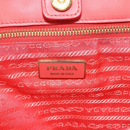Prada PRADA Hand Bag Nylon 2way Red Gold Authentic 164691