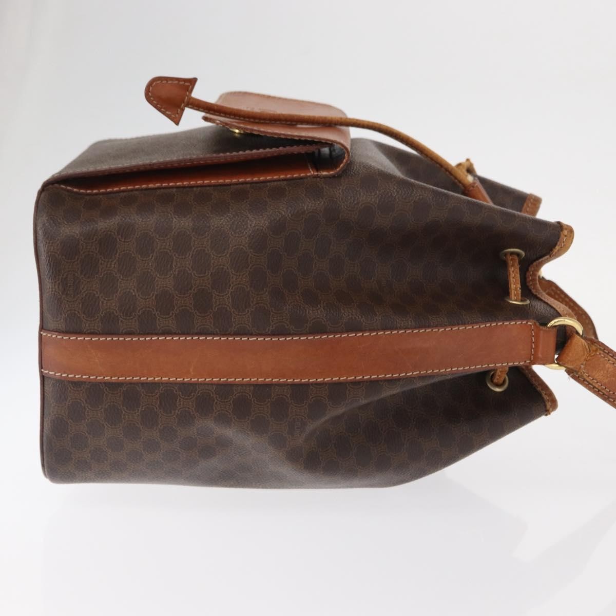 Celine CELINE Macadam Canvas Shoulder Bag PVC Leather 2way Brown Gold Authentic ka784