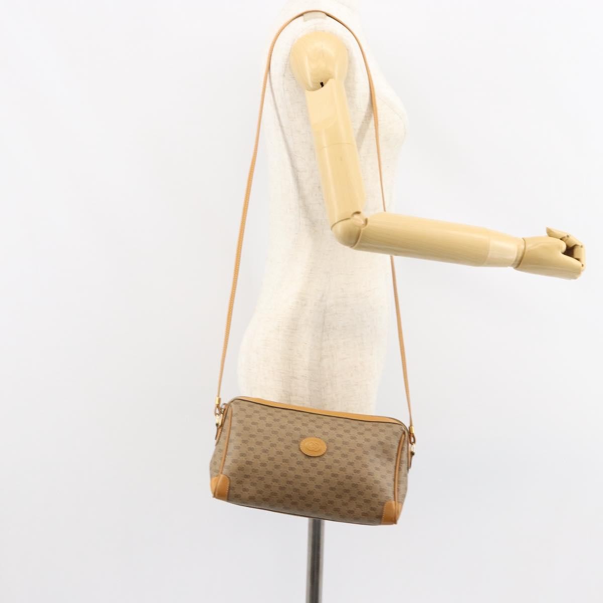 Gucci GUCCI Micro GG Supreme Shoulder Bag PVC Beige Gold Authentic ep11521
