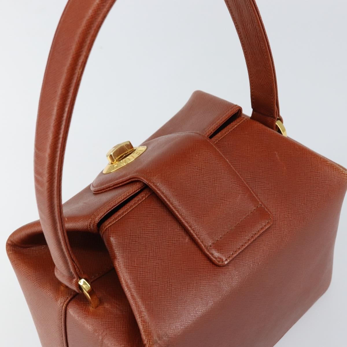 Givenchy GIVENCHY Hand Bag Leather Brown Gold Authentic 159082