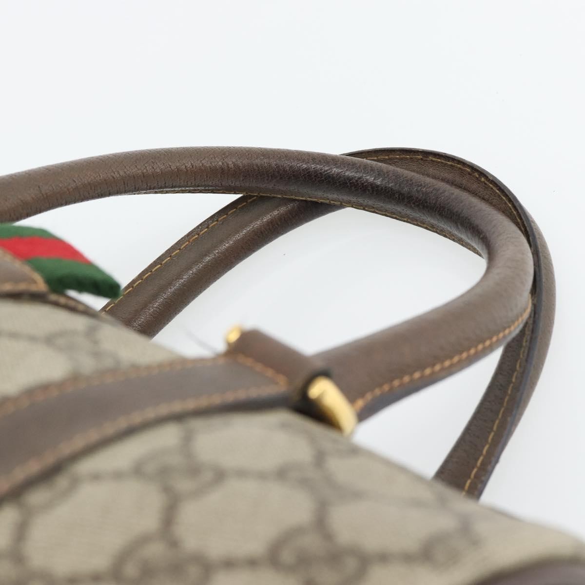 Gucci GUCCI GG Supreme Web Sherry Line Bag PVC Beige Gold 40 02 006 Authentic BA12926