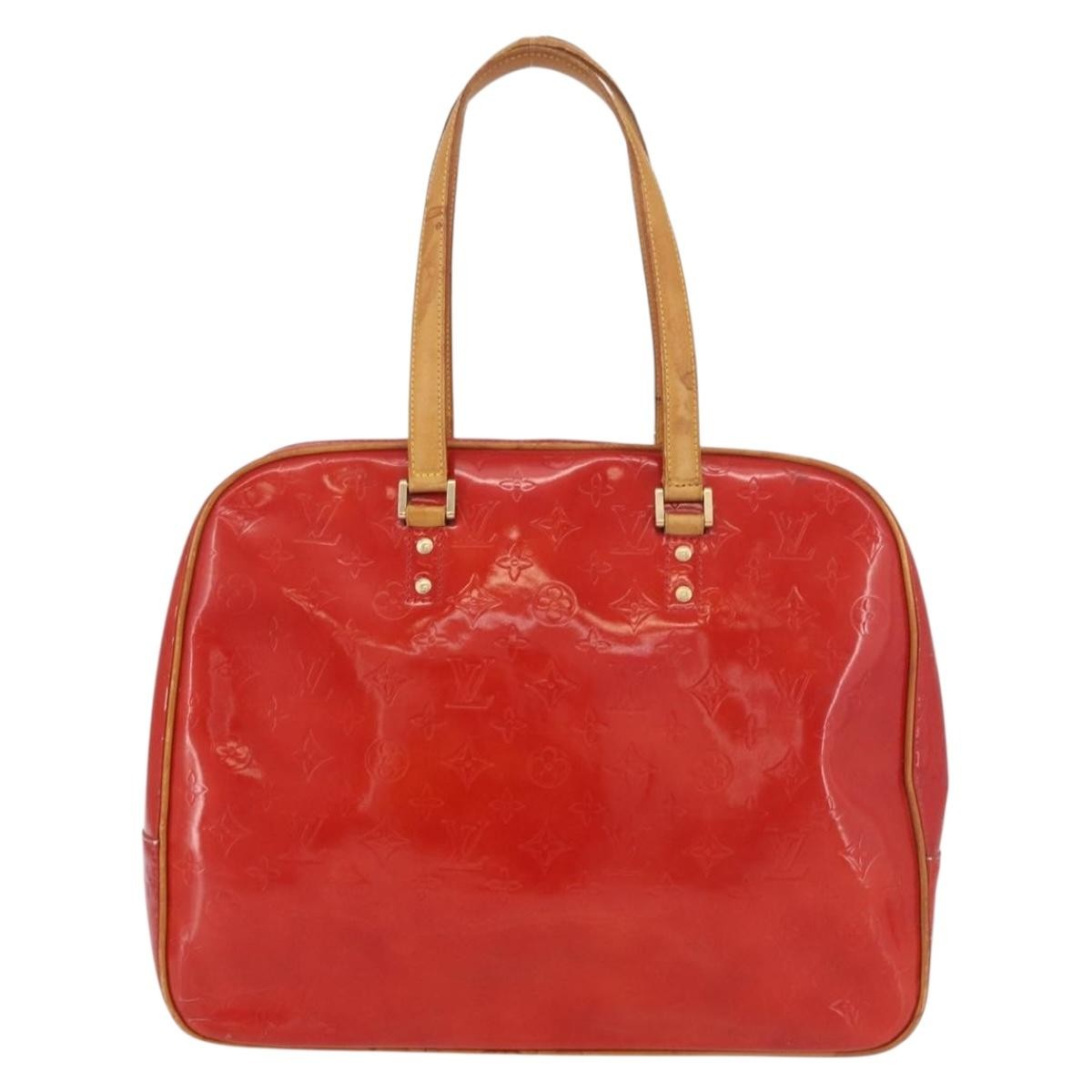 Louis Vuitton LOUIS VUITTON Monogram Vernis Sutton Hand Bag Red Rouge M91080 LV Authentic bs34724