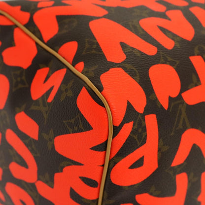 Louis Vuitton LOUIS VUITTON Monogram Graffiti Keepall 50 Boston Bag Orange M93699 Authentic 29908SV