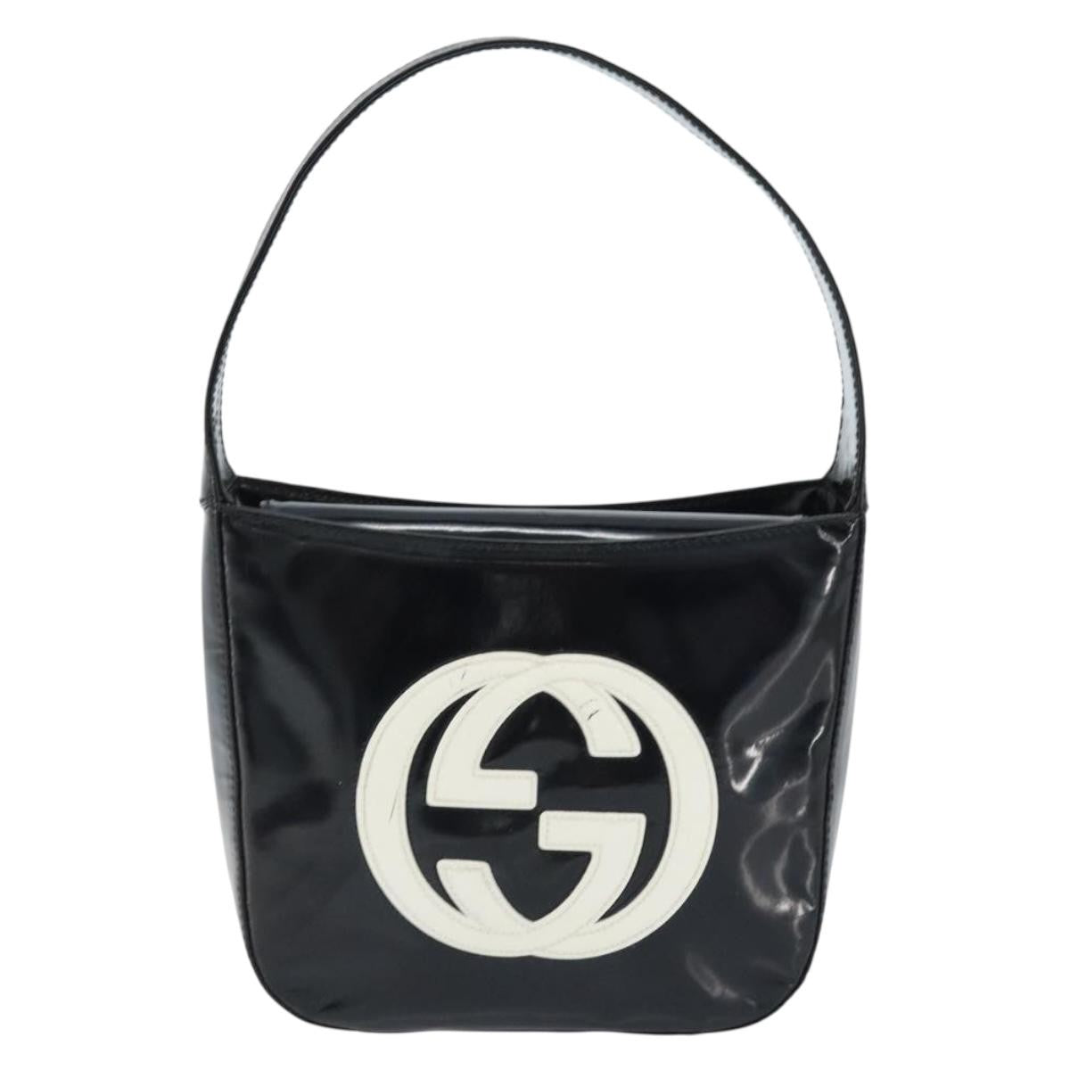 Gucci GUCCI Hand Bag Patent leather Black Silver 007 2046 0249 Authentic 172096