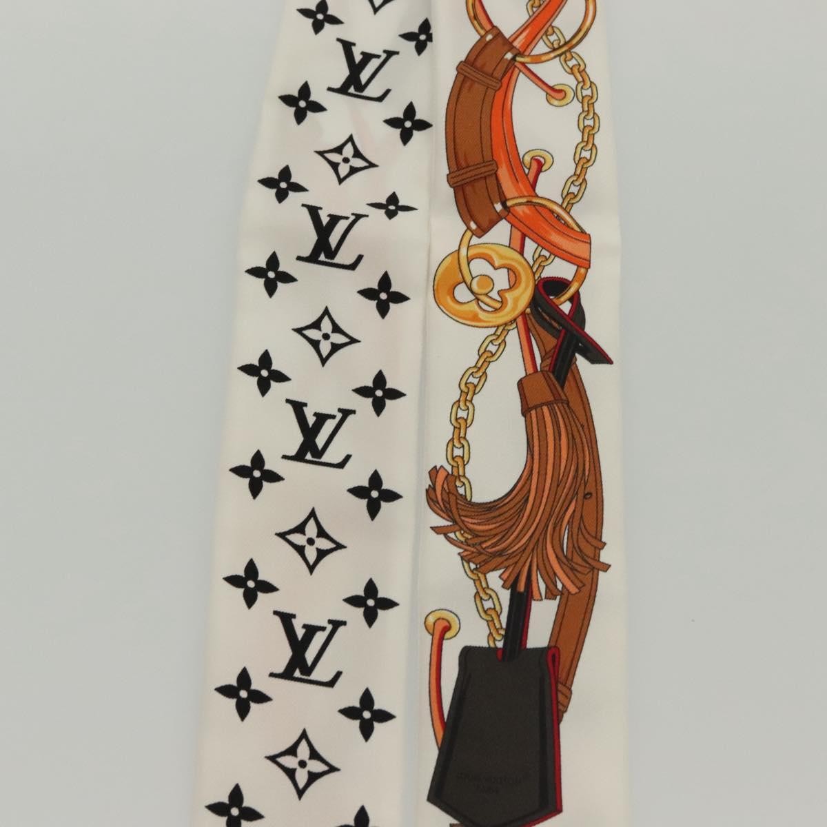 Louis Vuitton LOUIS VUITTON Flower And Straps Bando BB Scarf Silk White M90658 LV Authentic 136325M Bag